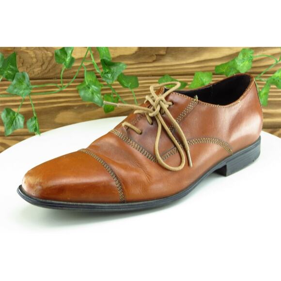 Cole Haan Shoes Sz‎ 8 M Brown Derby Oxfords Leather Men - Picture 1 of 8
